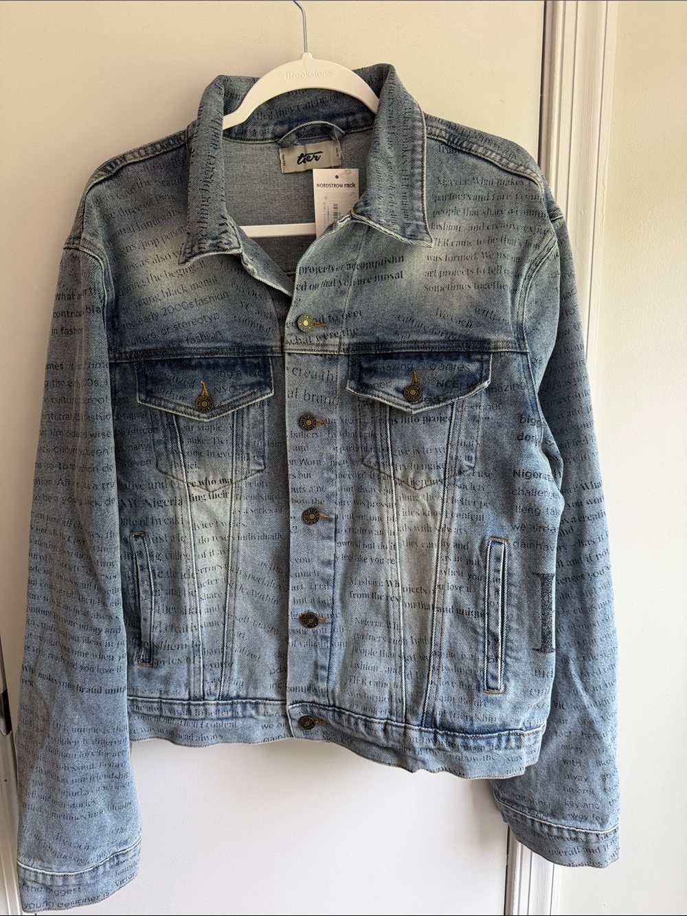 Tier Newspaper Light Wash Denim Jacket